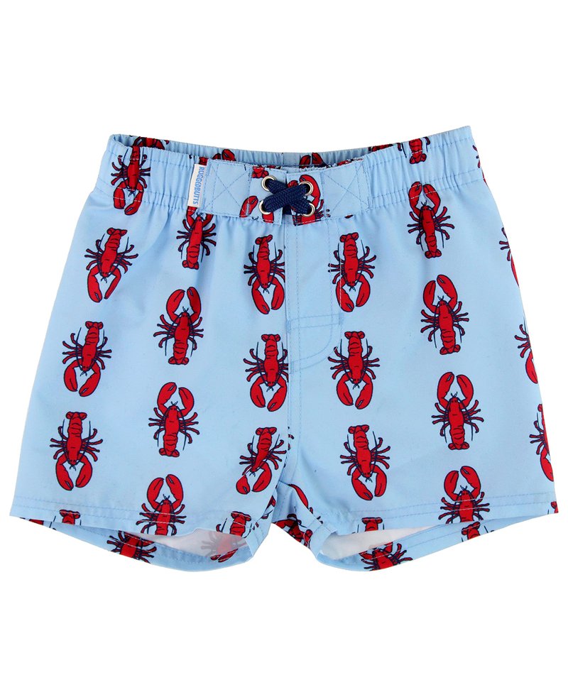 RUGGEDBUTTS Boys UPF50+ Sun Protection Animal Swim Trunks - My Little Lobster, 18-24m
