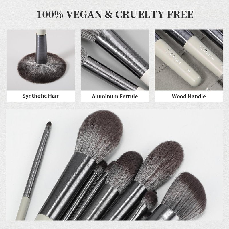 DUcare Professional Makeup Brush Set 22Pcs with Travel Case Synthetic Kabuki Foundation Brush, Face Powder Brush, Blush Brush, Concealer Brush, Eyeshadow Brushes