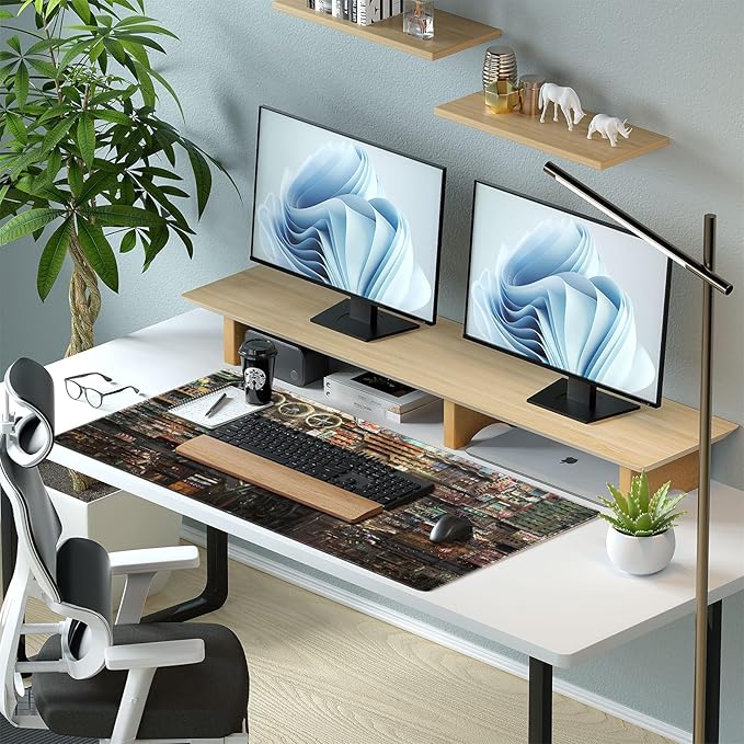 Cyberpunk Mech Desk Mat, Sci-Fi City Large Gaming Mouse Pad