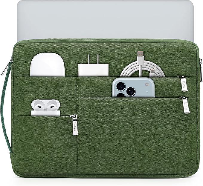 HYZUO 14-15 Inch Laptop Sleeve Bag for MacBook Air 15 M5 A3448 M4 M3 M2 2026-2023, MacBook Pro 15, 15" Surface Laptop, XPS 14/15 Plus, NoteBook Case for 14" HP Dell Lenovo Asus Acer, Grass Green