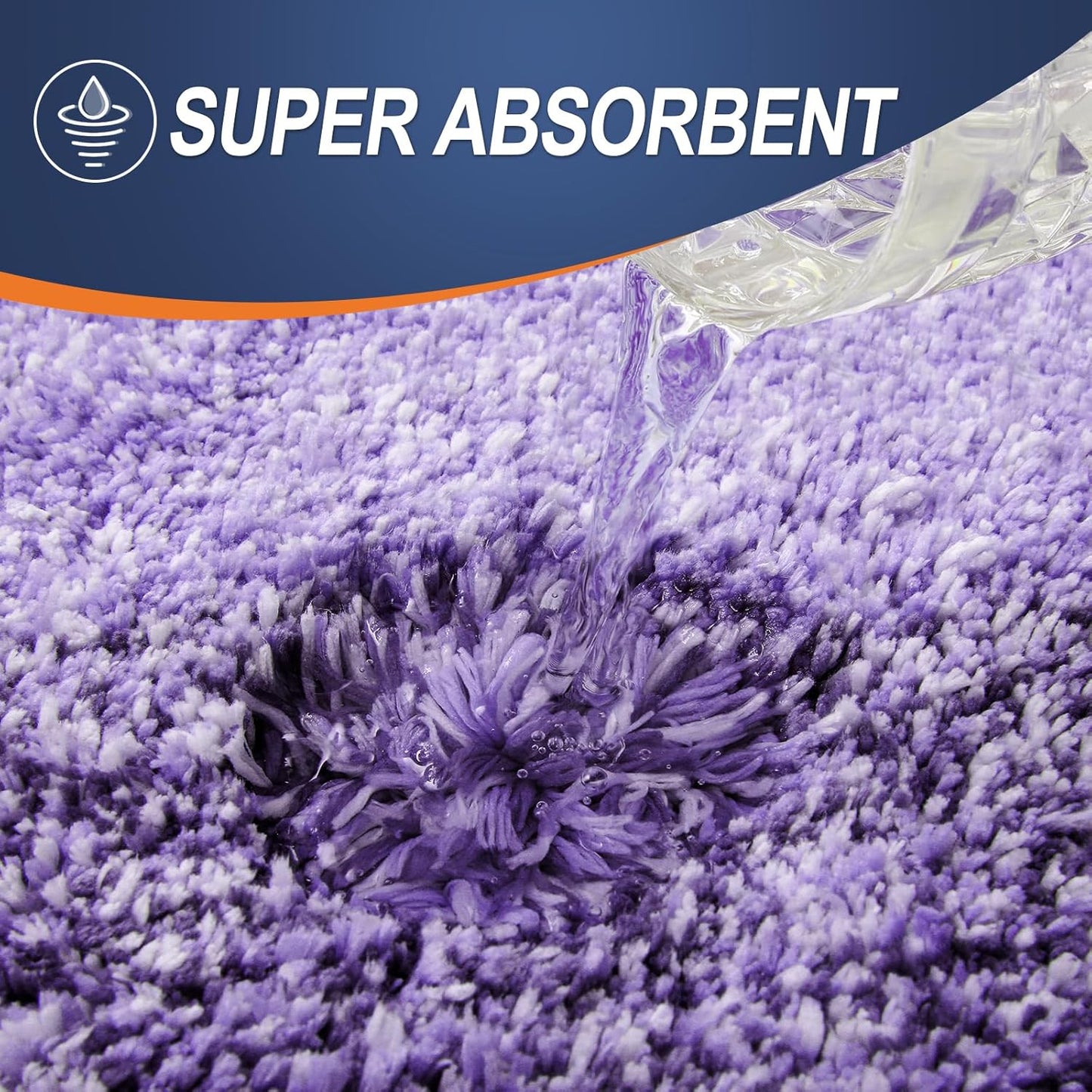 OLANLY Bathroom Runner Rug - Extra Soft Microfiber Mat, Quick Dry & Washable | 44x24, Violet