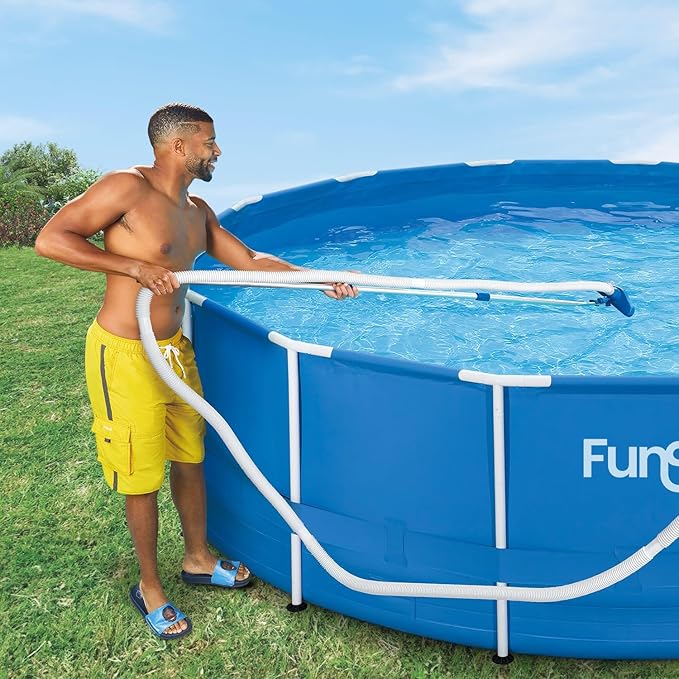 Funsicle Deluxe Maintenance Kit, Above Ground Swimming Pool Cleaning, Includes Vacuum, Skimmer, Hose and Adapter,Adults