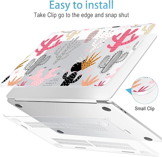Mektron for 2026 MacBook Air 13-inch M5 Laptop Case A3449 with 13.6-inch Liquid Retina Display Fits 2025 A3240 M4 2024 A3113 M3 2023 A2681 M2 Printed Hard Shell for MacBook Air 13.6", Colorful Cacti