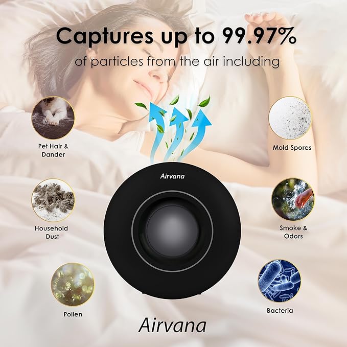 Airvana Capri Series Tabletop Air Purifier, Black
