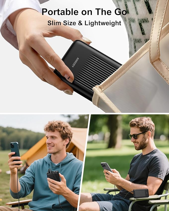 Ansody 2-Pack 10000mAh Power Bank Fast Charging, 22.5W Compact USB C Portable Charger with 2 Outputs & 2 Inputs, LED Display Battery Pack Compatible with iPhone Samsung iPad Tablets, Blue & Pink