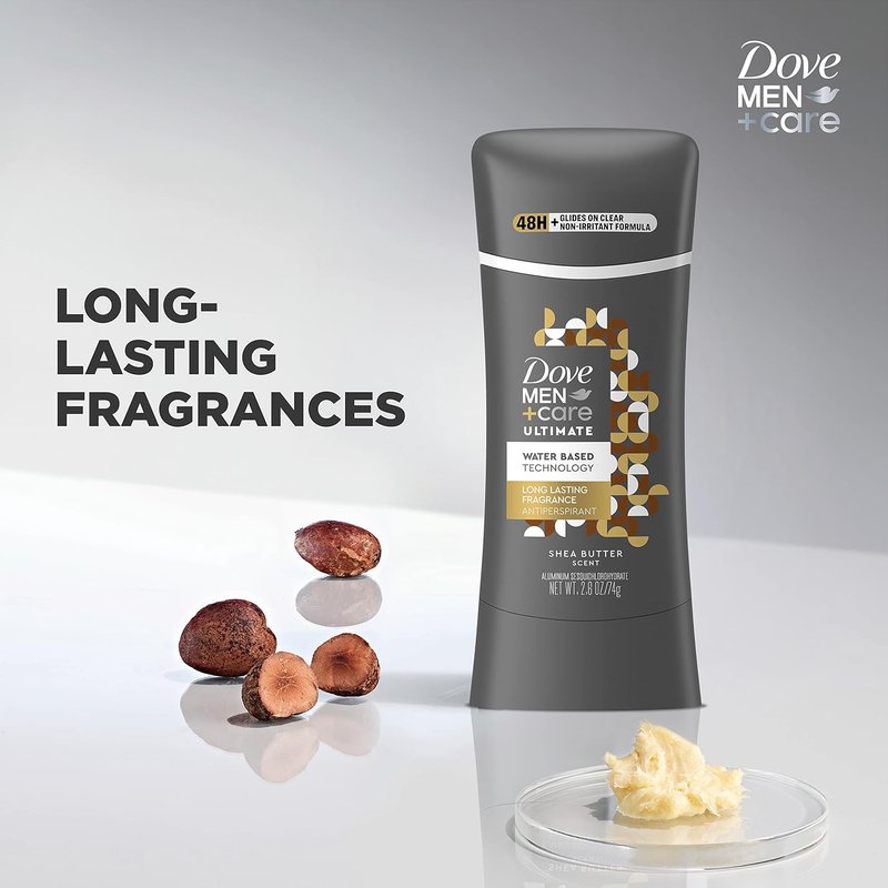 Dove Men + Care Antiperspirant Stick | 48-Hour Sweat Protection with Shea Butter - 2 Count, 2.6 oz