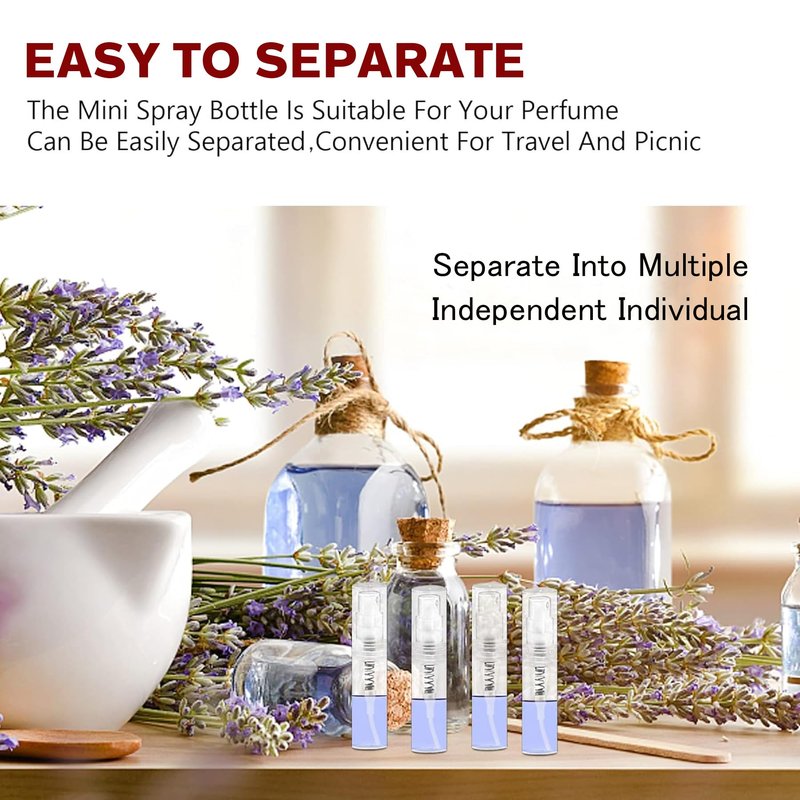 Csdtylh Mini Spray Bottle, Clear Plastic Empty Sample Containers, Fine Mist Perfume Travel Refillable Spray Bottle Perfume Atomizer Small Portable Bottle for Cleaning, Travel, Essential Oils(120, 2ml)