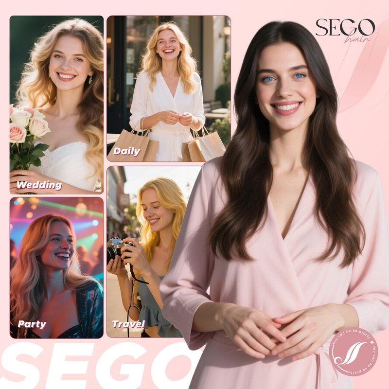 SEGO Single Clip In Hair Extensions Real Human Hair 6 Pcs Individual Clip Ins Remy Straight Soft Seamless Hairpieces for Women -14 Inch #02R Dark Brown
