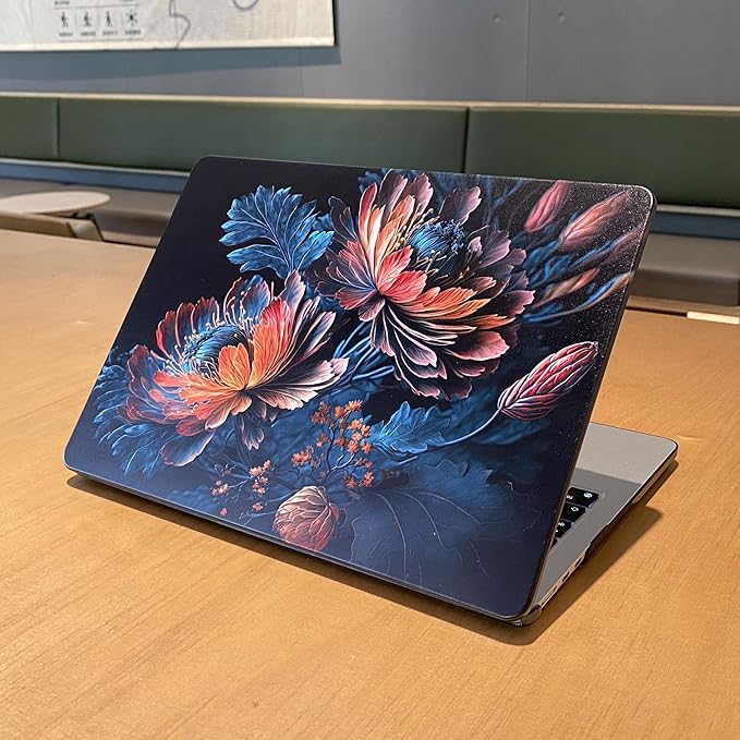 MEEgoodo for MacBook Air 13 inch Case 2021 2020 2019 2018 Released A2337 M1 A2179 A1932 with Touch ID, Plastic Hard Shell & Keyboard Cover Compatible 13.3, Bunch Flowers (A2337/A2179/A1932)
