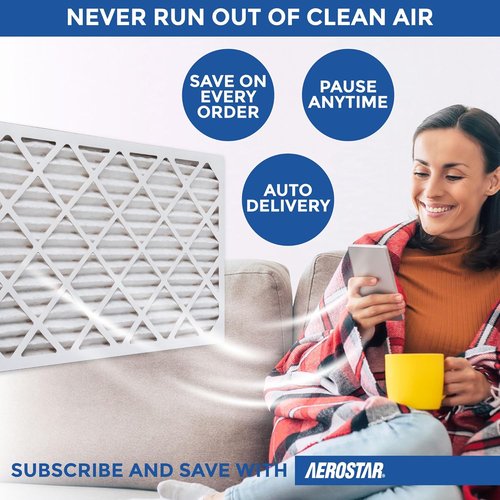 Aerostar MERV 8 Air Filter - 20x20x1 Size | Captures Dust, Lint & Pollen - 6 Count, Made in USA