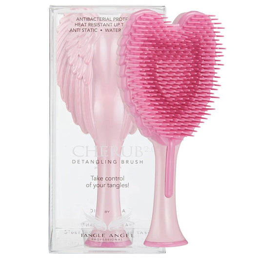 Kids Mini Hairbrush Detangler - Anti Static Soft Detangler Hair Brush for Girls, Kids - Detangle Hair Brush for Wet, Dry, Curly, Thick, Straight, or Wavy Hair - Tangle Angel Cherub - Gloss Pink