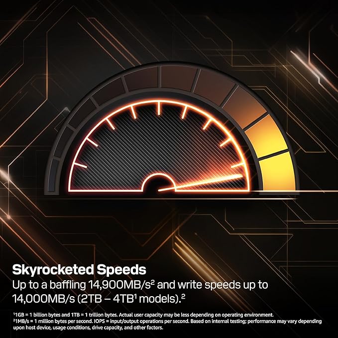 WD_Black SN8100 1TB NVMe SSD - PCIe 5.0x4, M.2 2280, Up to 14,900MB/s Read Speed, up to 11,000MB/s Write Speed, Best for AI Applications, Gaming, and Video Editing - WDS100T1X0M
