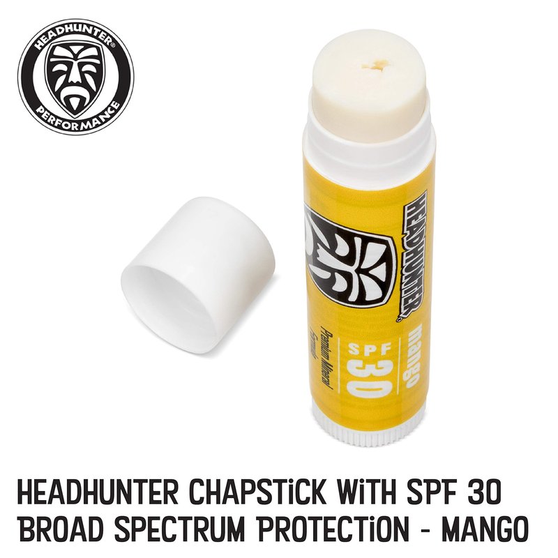 Headhunter Mango Sport Chapstick Sunscreen SPF 30, Natural Mineral Lip Balm For Sun Protection, Waterproof Lip Sunscreen For Ultra Sport Protection and Solar Defense, Reef Safe Sunblock Chap Stick (12 Pack)