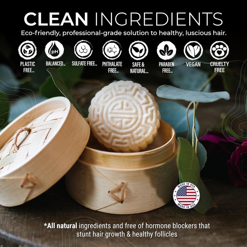 Viori Terrace Garden Shampoo & Conditioner Bar Set | Bamboo Holder, Rice Water Formula for Hair Growth, Sulfate-Free
