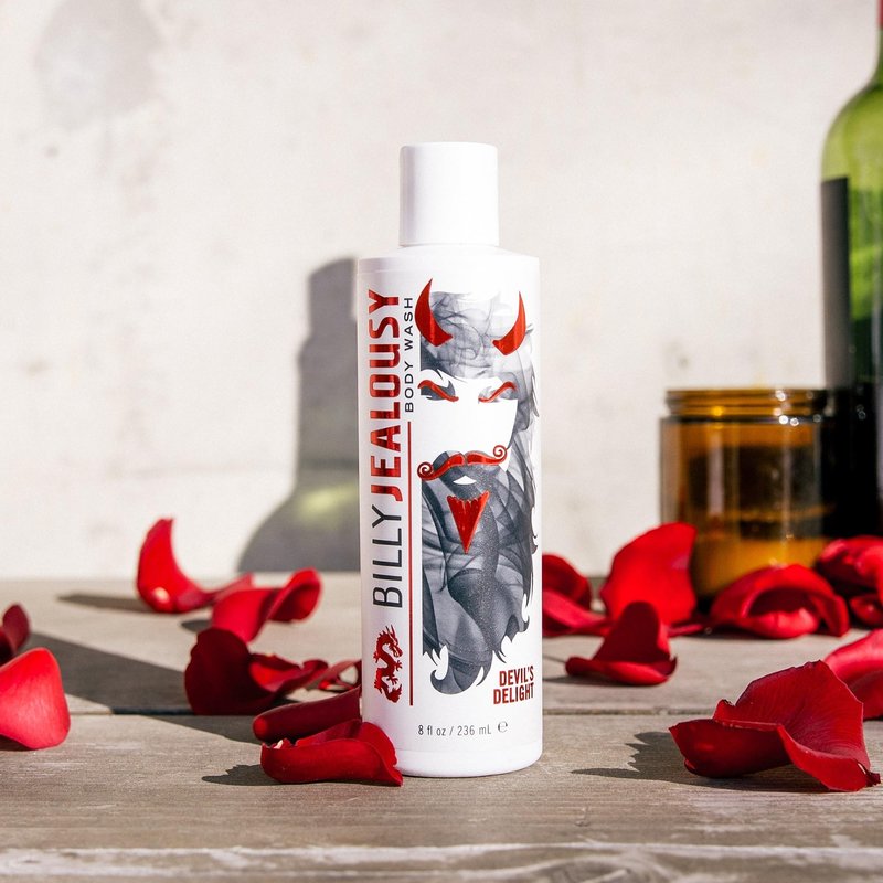 Billy Jealousy Devil's Delight Hydrating Body Wash for Men with Coconut Oil and Shea Butter, Cleanse, Smooth & Soften Skin, Black Pepper/Sandalwood Scent, 8 fl. oz.