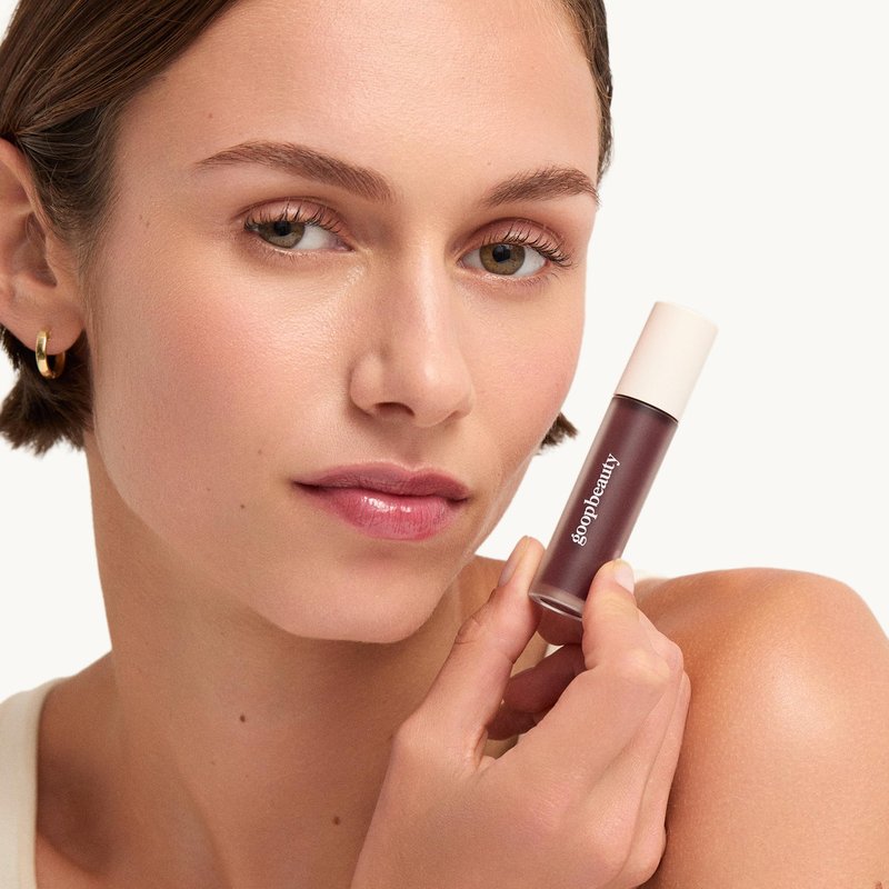 goop Beauty Hydra-Barrier Gel Gloss | Hydrating Lip Gloss to Moisturize & Plump Lips | Hyaluronic Acid & Vitamin E | Glaze - Palest Clear Pink | 0.13 oz