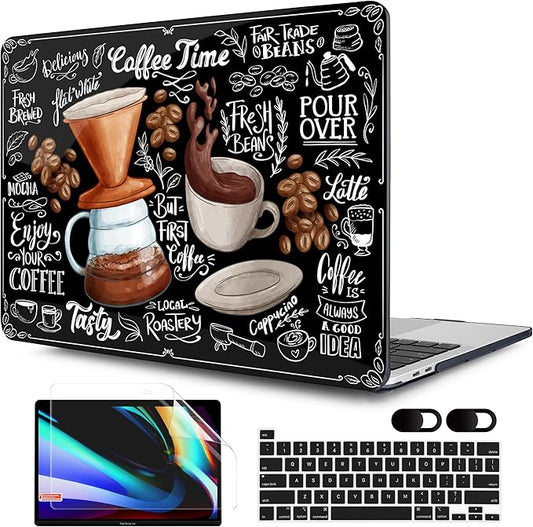 MEEgoodo Case for MacBook Pro 13 inch Case 2022 2021 2020 New A2338 M2/M1 A2251 A2289, Laptop Hard Shell Cases with Keyboard & Camera Cover Compatible with 13 inch MacBook Pro Case, Coffee