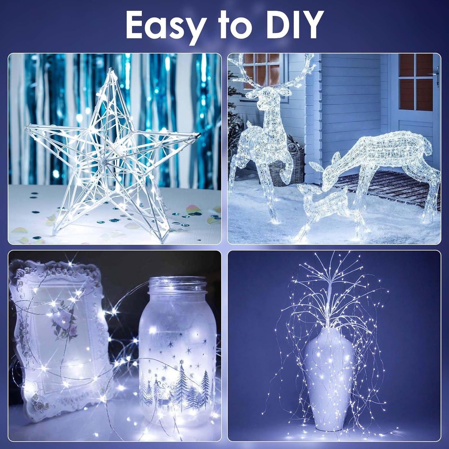 Skiennix 66FT Battery Operated Fairy Lights - 200 LED Waterproof String Lights with Remote & Timer for Indoor/Outdoor Decor