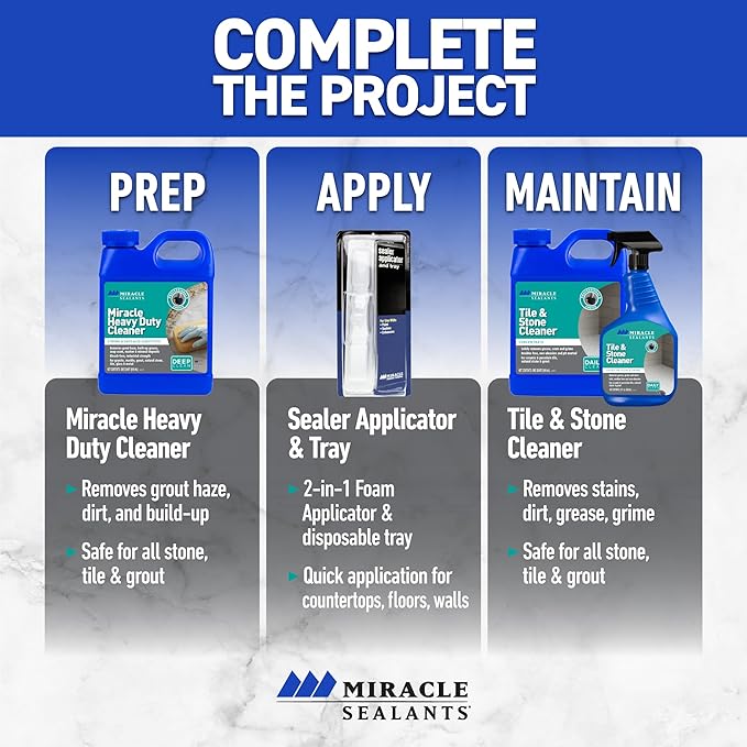 Miracle Sealants Tile & Stone Cleaner Concentrate for Natural Stone, Tile & Grout, Gallon