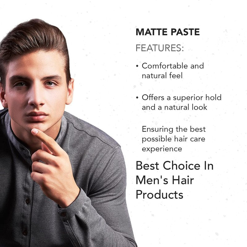 Gentlemen Republic 8oz Matte Paste for Men - Water-Based Men's Hair Paste with Strong Hold & Matte Finish - Alcohol-Free Hair Styling for Natural Texture – Made in the USA