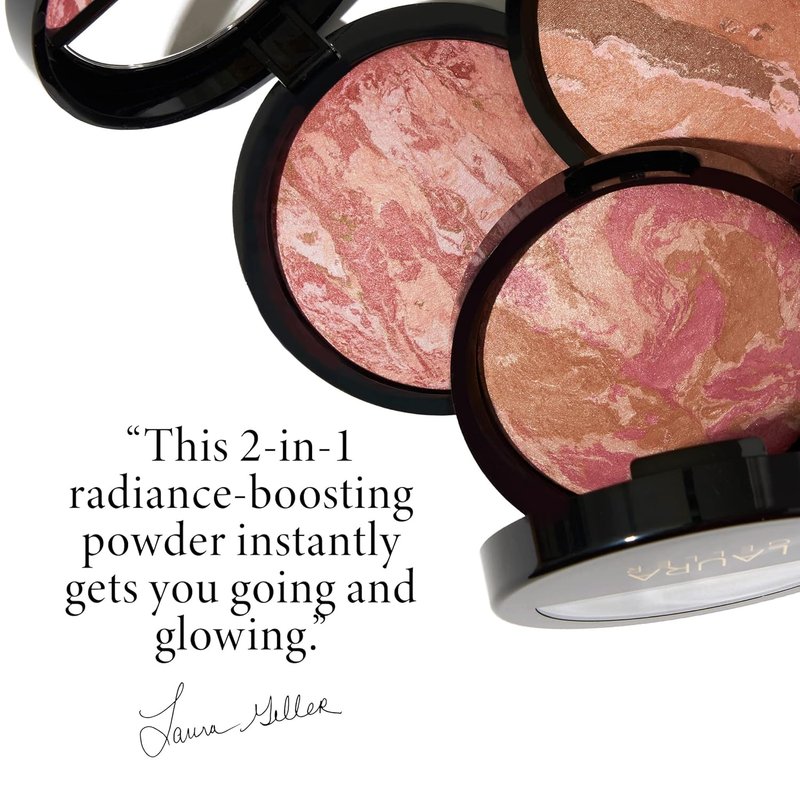 Laura Geller Baked Blush-n-Bronze | Marbleized 2-in-1 Sculpting Bronzer & Blush - Berry Bronze