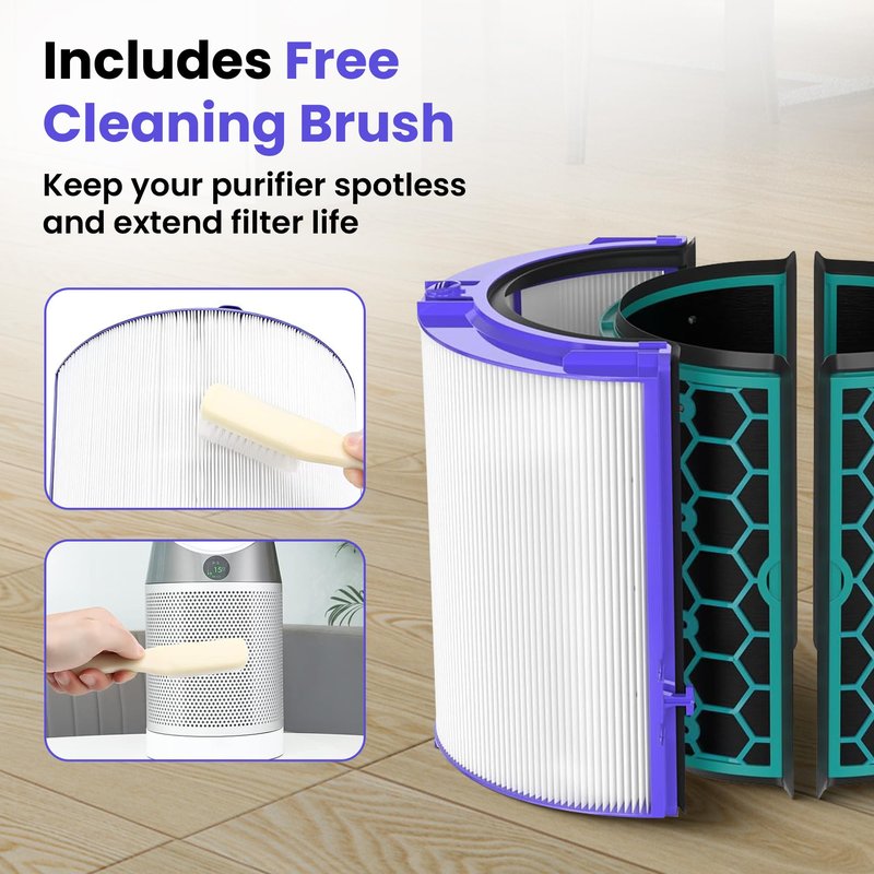 TP04 Replacement Filter | 360° Combi Glass HEPA & Activated Carbon Filter | Compatible with Dyson HP04, TP04, DP04, TP05, DP05 Air Purifi-er | Perfect Fit & Reliable | Easy to Install