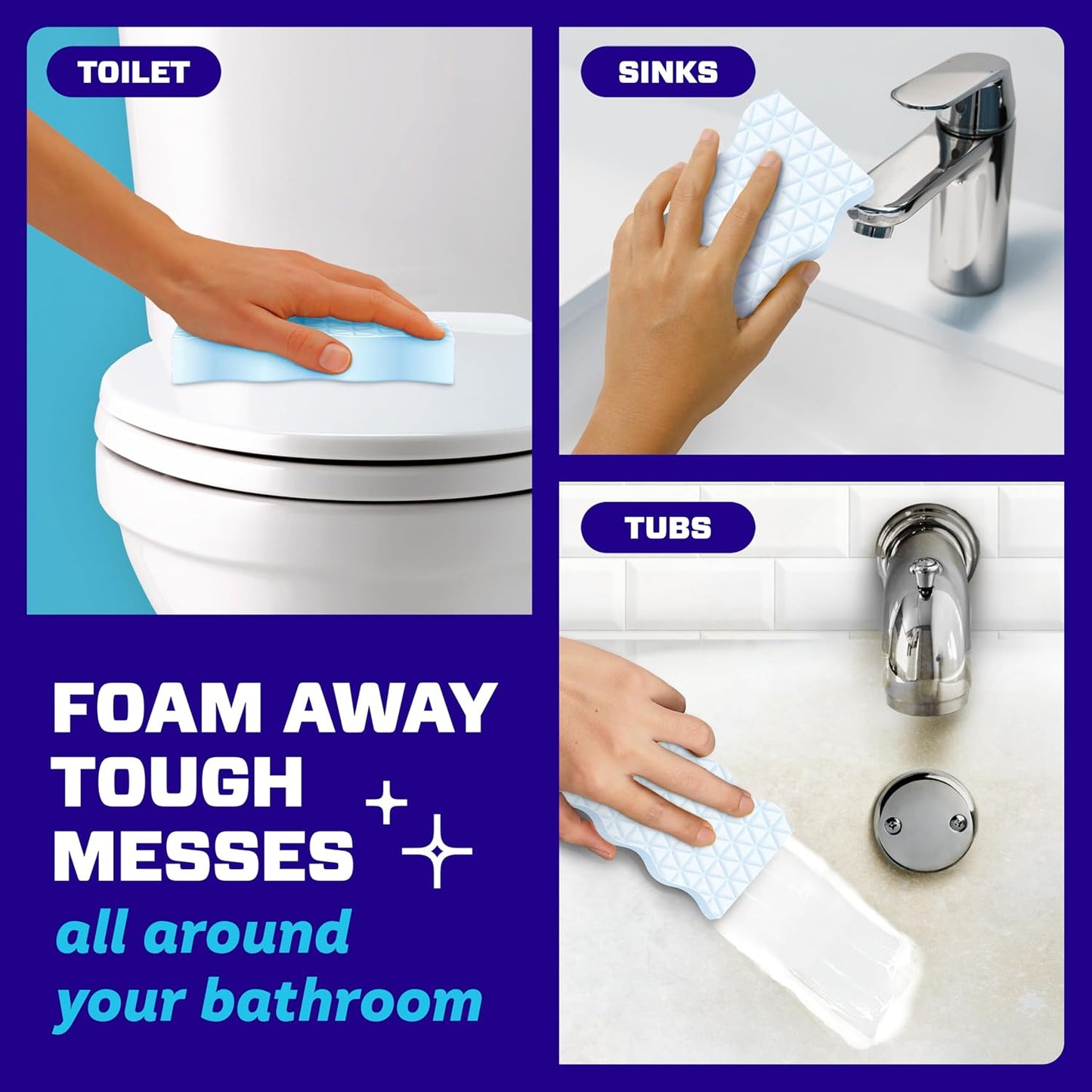Mr. Clean Magic Eraser Sponge - Powerful Soap Scum Remover with Febreze Lavender Scent | 7 Count