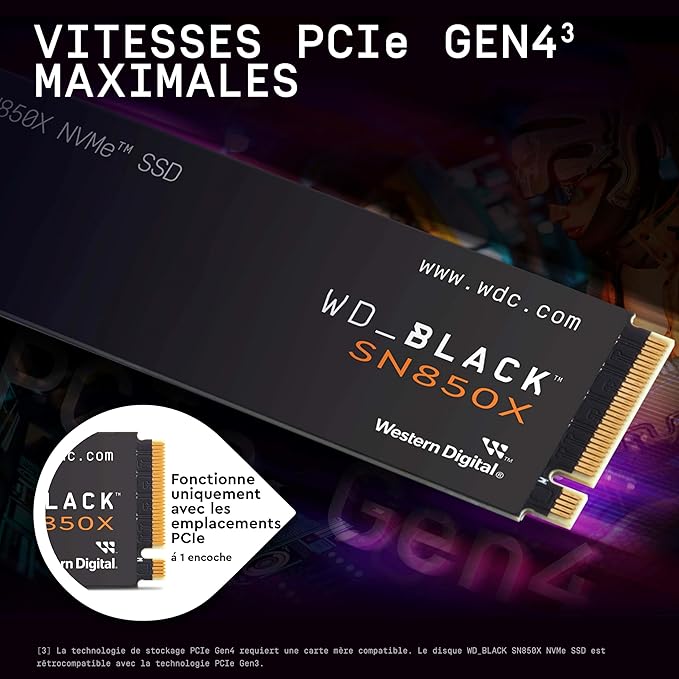 WD_Black SN850X 8TB NVMe SSD - M.2 2280, Up to 7,300 MB/s Read speeds, Up to 6,300 MB/s Write speeds, Gaming Expansion, High Performance Internal Solid State Drive - WDS800T2X0E