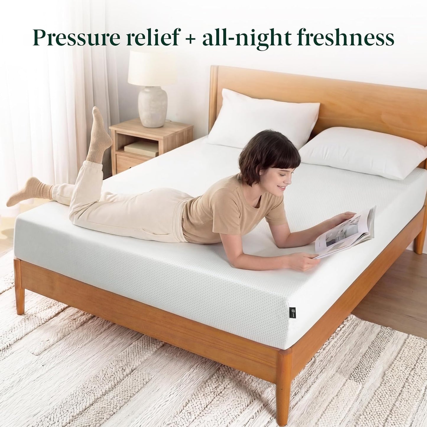 Zinus 12 Inch Twin Green Tea Memory Foam Mattress - Medium Firm, Fiberglass Free, Zoned Pressure Relief