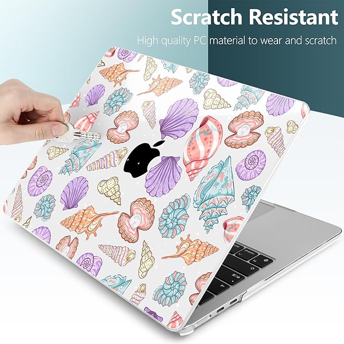 TWOLSKOO for MacBook Air 15 inch Case 2026 2025 2024 2023 Release M5 A3448 M4 A3241 M3 A3114 M2 A2941, Plastic Hard Shell & Screen Protector & Keyboard Cover & Type C Adapter, Colorful Shells