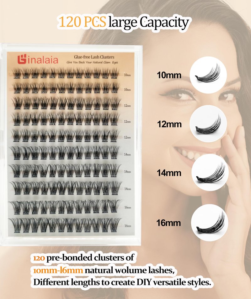 Self Adhesive Lash Clusters, Press on Pre bonded Eye lashes Clusters Natural Look No Glue Needed,10-16MM DIY Lash Extension FOR Beginners Dating and Working Business People (One-Step Professional)