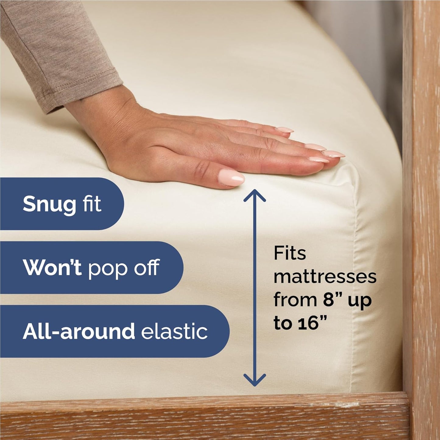Skiennix Full Size 4-Piece Sheet Set - Comfy, Breathable & Cooling Bedding - Ultra-Soft, Deep Pockets, Off White