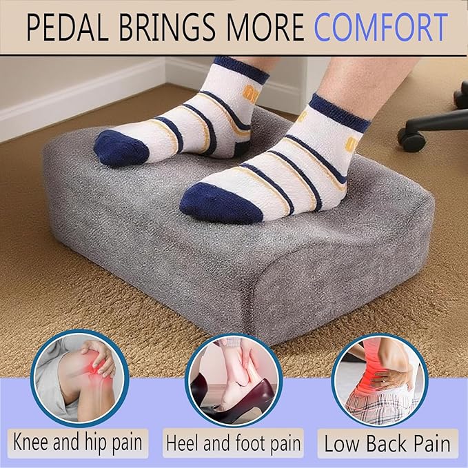Foot Rest for Under Desk at Work,At Work Soft Ergonomic Footrest,Support Foot Pillow,Heel Chair,Leg Elevation Pillow(Dark Gray)
