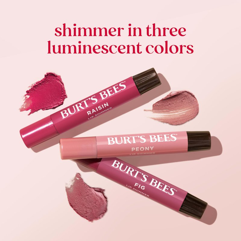 Burt's Bees Lip Shimmer Nude Collection, Tinted Lip Balm Stick, Moisturizing for All Day Hydration with Natural Glowy Pigmented Finish & Buildable Color, 3 Warm Shades, Value Pack, 0.09 oz., Three Tubes