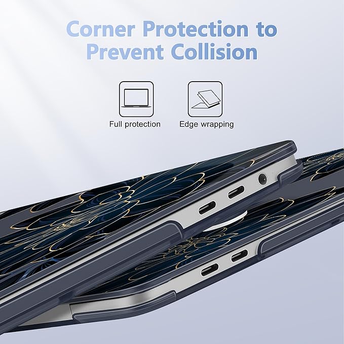 Lepeoac for MacBook Pro 16 inch Case 2019 2020 Release Model A2141, Plastic Hard Shell Cover with Keyboard Cover & Screen Protector for MacBook Pro 16 inch with Touch Bar & Touch ID, Flower Dahlia