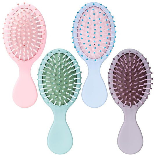 Mini Hair Brush Set - 4Pcs Travel Detangling Brushes for All Hair Types | Pocket Size for Kids & Adults
