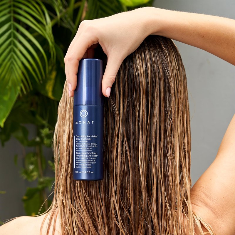 MONAT Smoothing AntiFrizz Blowout Styling Spray – Quick Dry Hair for Frizz Control – Natural & Nourishing AntiFrizz – Salon Quality Blowout Heat Protection for Glossy Finish