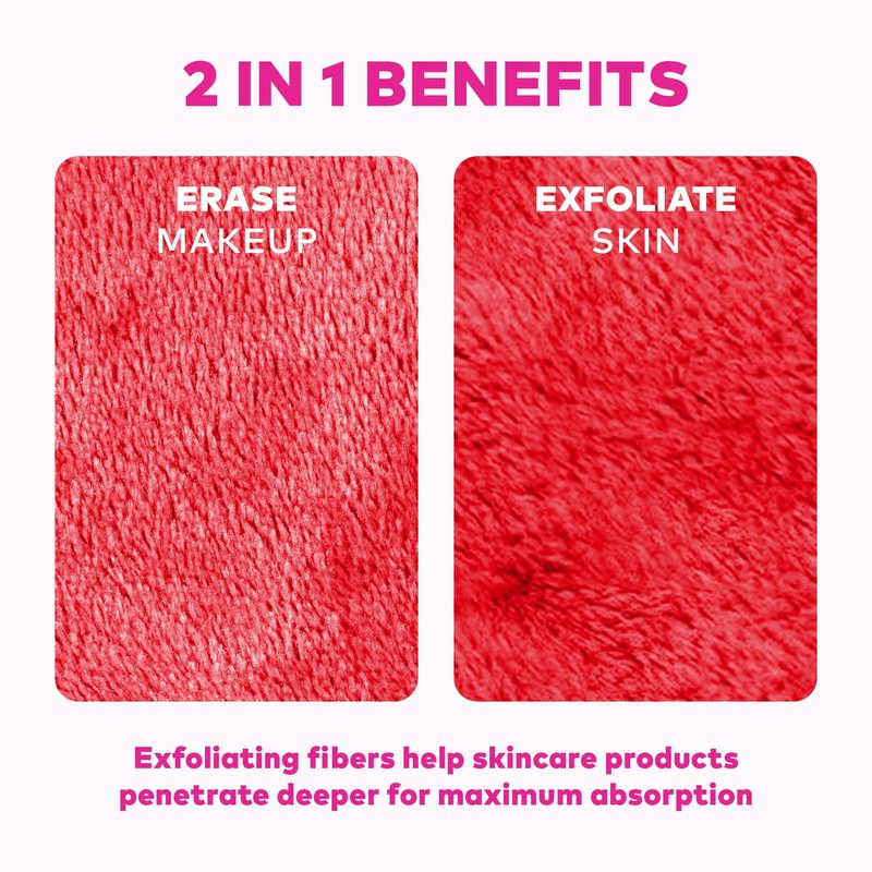 The Original MakeUp Eraser 7-Day Set, Erase All Makeup With Just Water, Including Waterproof Mascara, Eyeliner, Foundation, Lipstick, Sunscreen, and More! Strawberry Fields, 7ct.