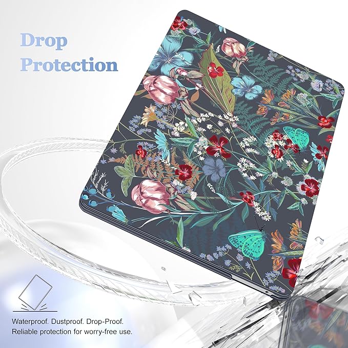 Lepeoac Case for MacBook Pro 13 inch Case M2 2022-2016 A2338 M1 A2251 A2289 A2159 A1989 A1708 A1706, Plastic Hard Shell + Keyboard Cover + Dust Plug, Flowers & Herbs