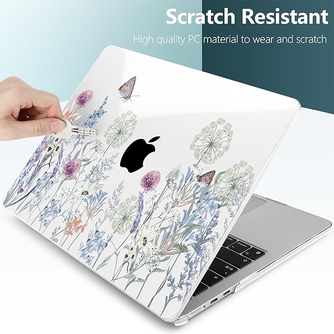 TWOLSKOO Compatible with MacBook Air 13 inch Case M5 2026 M4 2025 M3 M2 2024-2022 A3449 A3240 A3113 A2681, Plastic Hard Shell & Keyboard Cover for MacBook Air 13.6 inch Case, Dandelions