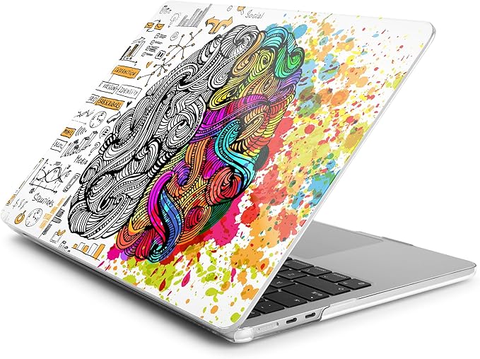 Batianda Premium Case for New MacBook Air 15 inch with M5 M4 M3 M2 Chip 2026 2025 2024 2023 Release, Designed Ultra-Slim Hardshell & Keyboard Cover & Screen Protector 4-in-1 Bundle, Innovative Brain