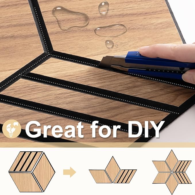 Mollywell Acoustic Panels, PVC Wood-Grain, 14x12 Inch Hexagon Carved Sound Proof Wall Tiles, Self-Adhesive High Density Felt for Home Theater/Studio/Office Echo Reduction, 12 Pack Natural Oak, TH4