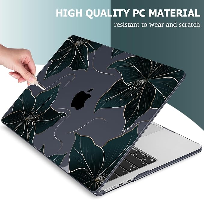 Mektron for 2026 MacBook Air 13-inch M5 Laptop Case A3449 with 13.6-inch Liquid Retina Display Fits 2025 A3240 M4 2024 A3113 M3 2023 A2681 M2 Printed Hard Shell for MacBook Air 13.6", Floral C218
