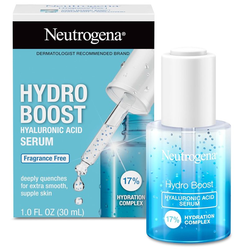 Neutrogena Hydro Boost Hyaluronic Acid Serum - Lightweight Daily Hydration for Face & Neck | 1 fl. oz