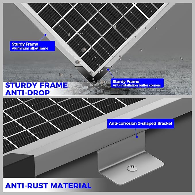 Voltset 50W Solar Panel Kit - 12V Solar Battery Charger Maintainer - IP67 Waterproof Solar Trickle Charger with 10A Smart Charge Controller and Mount Bracket for Boat RV Car Motorcycle Marine Trailer