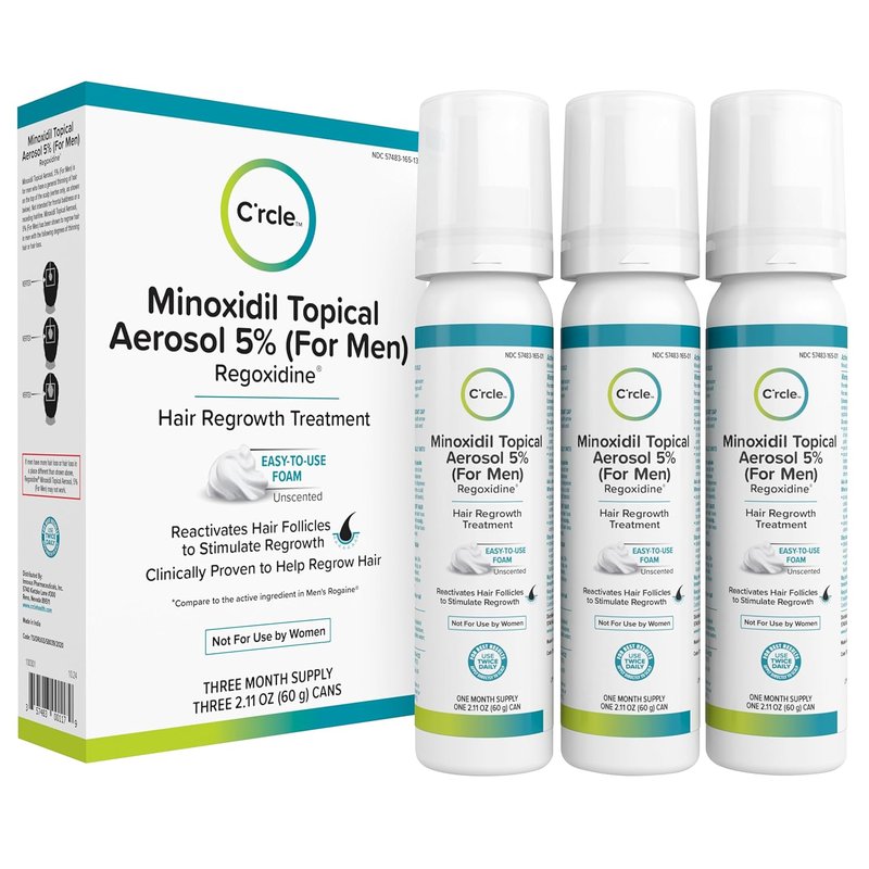 Minoxidil Foam for Men - 5% Extra Strength Hair Regrowth Treatment | Unscented 3-Month Supply
