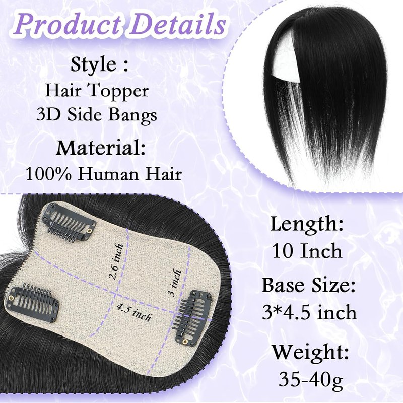 Hair Toppers for Women, 20 Inch Hand Tied Breathable Toppers Hairpieces for Women with Thinning Crown Middle Part Bangs Mix Human Hair Wavy Curly Lightweight Wiglets (Ombre Dark Root to Blonde)