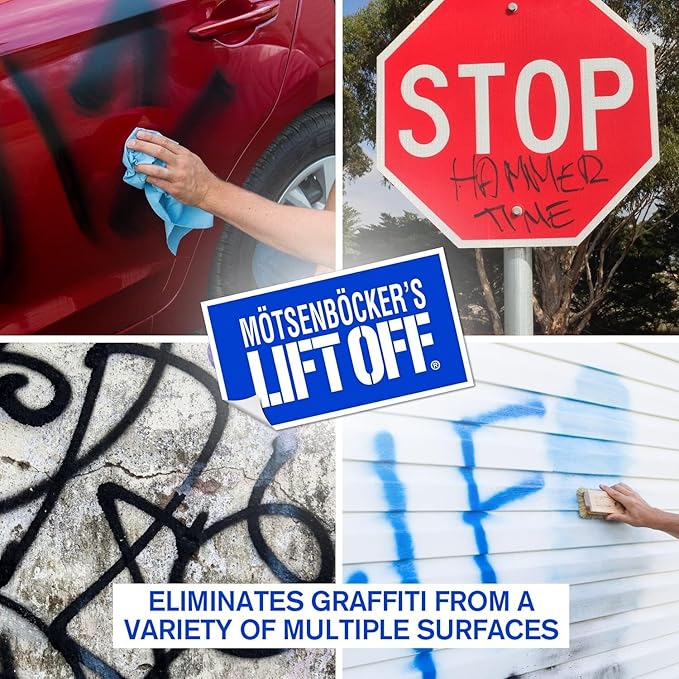 Motsenbocker's Lift Off 41103-6PK Spray Paint and Graffiti Remover Safely Removes Spray Paint, Acrylic, and Enamel From Wood, Metal, Concrete, Plastic, and More, Water-Based, 32 Fl Oz, Pack of 6