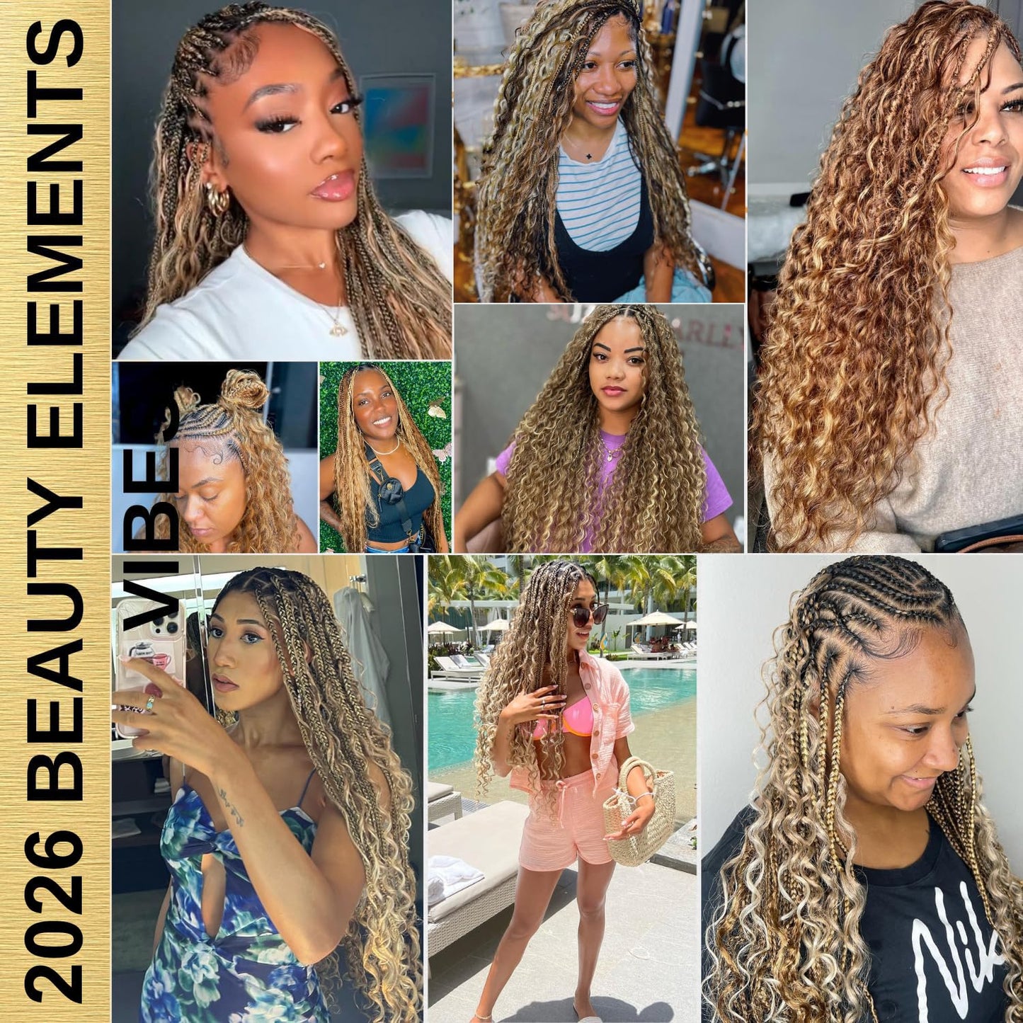 Syrenlore F27/613 Human Hair Deep Wave Bulk for Boho Braids 20 Inch 50G, 12A Multi Blonde Highlight Braiding 100% Real Virgin Hair No Weft Honey Blonde Ombre #27/613 Culry Braids Miracle Knots