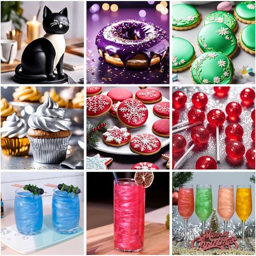 Cherrysea Luster Dust Edible Set - Food Grade Shimmer Powder for Cakes & Cocktails | 4g Bottles - Blue & Green